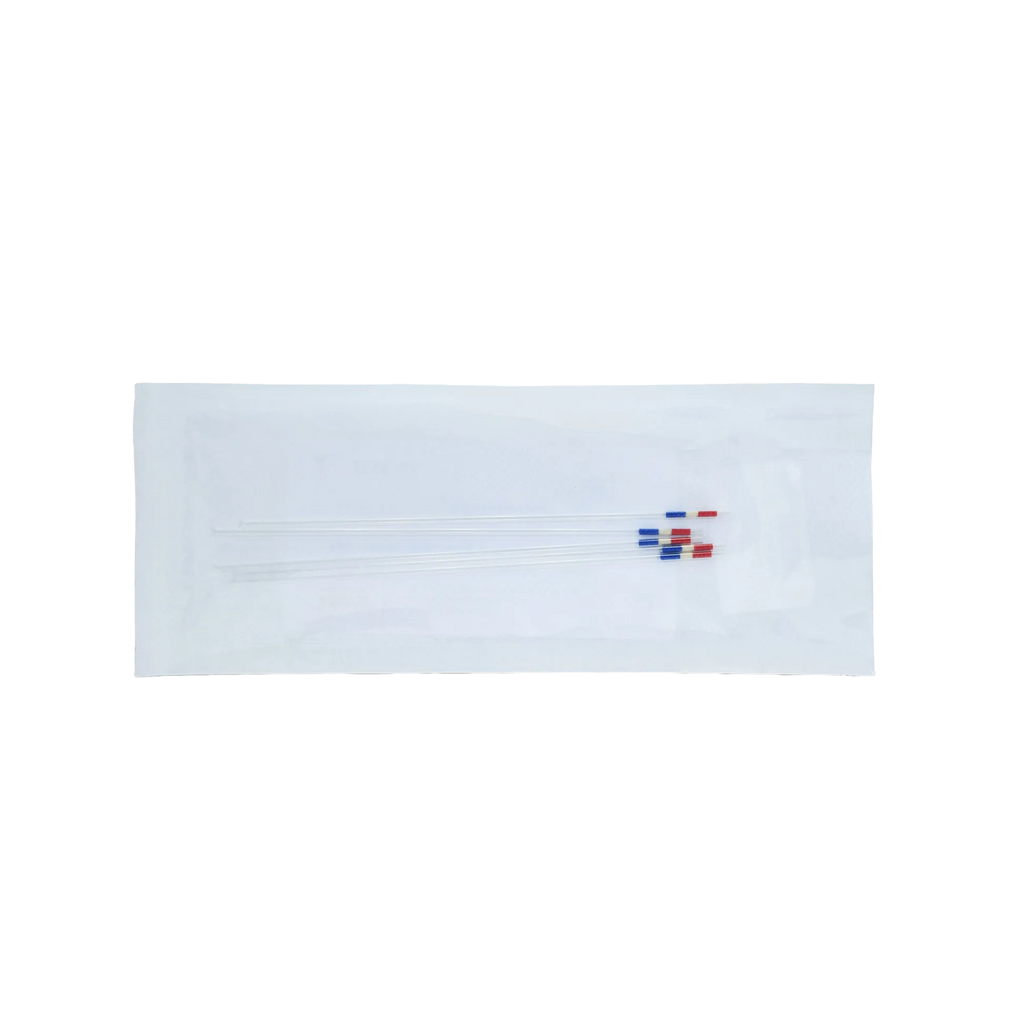 IMV CRISTAL .25CC RADIATED STRAW,"Pack of clear straws with red and blue marked ends"