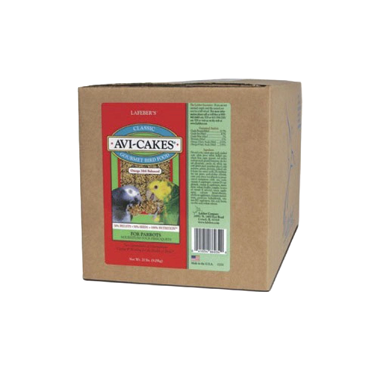 Lafeber Avi-Cakes Bird Food,"Brown box with front product label"