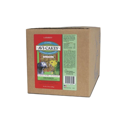 Lafeber Avi-Cakes Bird Food,"Brown box with front product label"