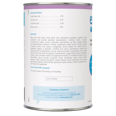 Esbilac® Puppy Milk Replacer,"Back of can with nutrition panel and ingredients label"
