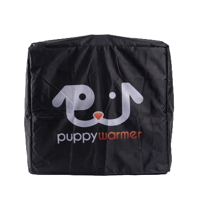 Puppywarmer Cover,"Black square cover with puppy face graphic"