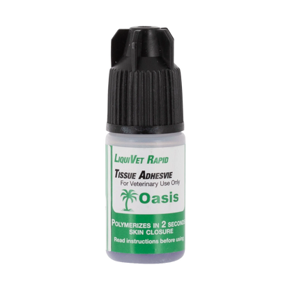 LiquiVet Rapid Tissue Adhesive,"Small adhesive bottle with black ribbed twist cap"