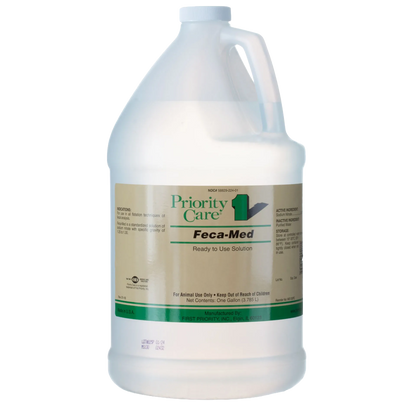 Fecal Solution,"White gallon jug with handle and front label"