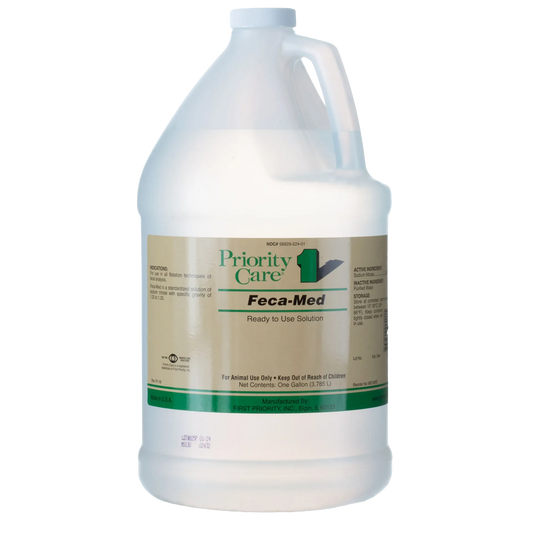Fecal Solution,"White gallon jug with handle and front label"