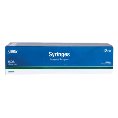 Large Syringes without Needles,"Blue and white soft pack box for syringes"