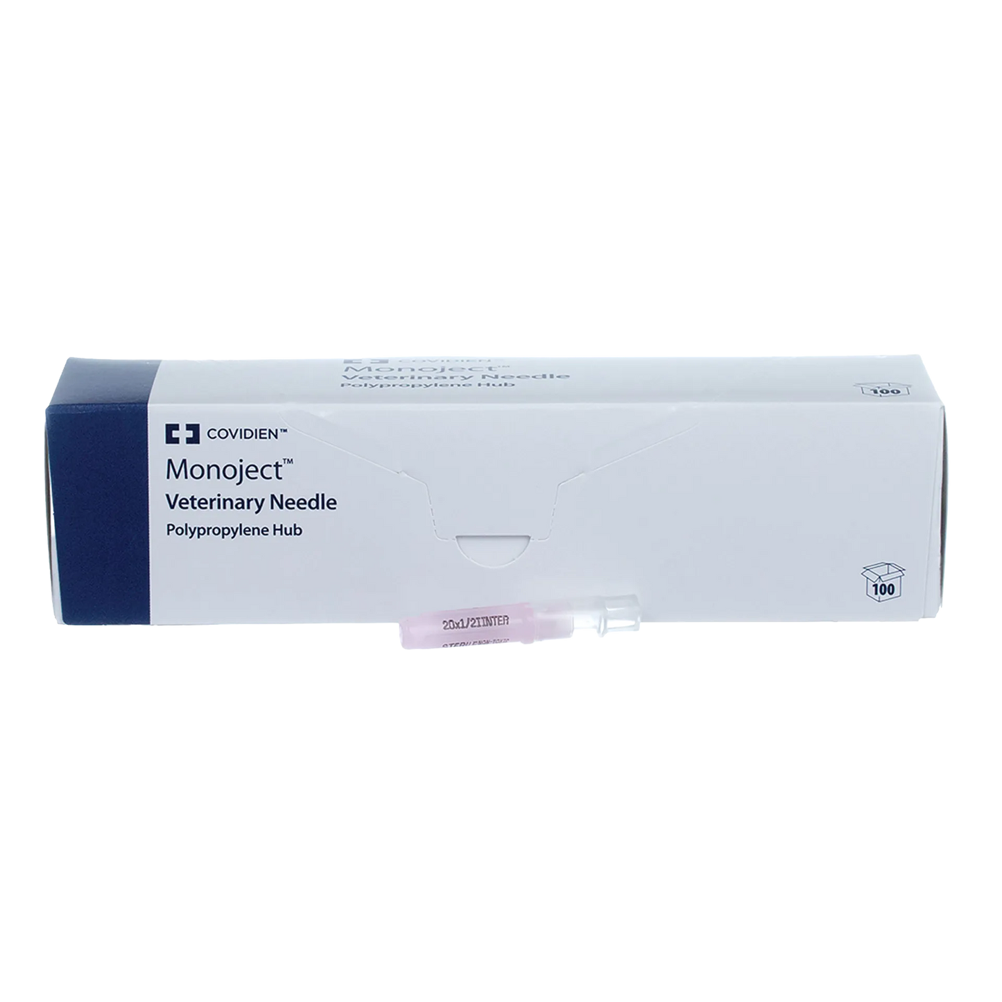 MonoJect™ Needles,"Needle box with single capped needle in front"