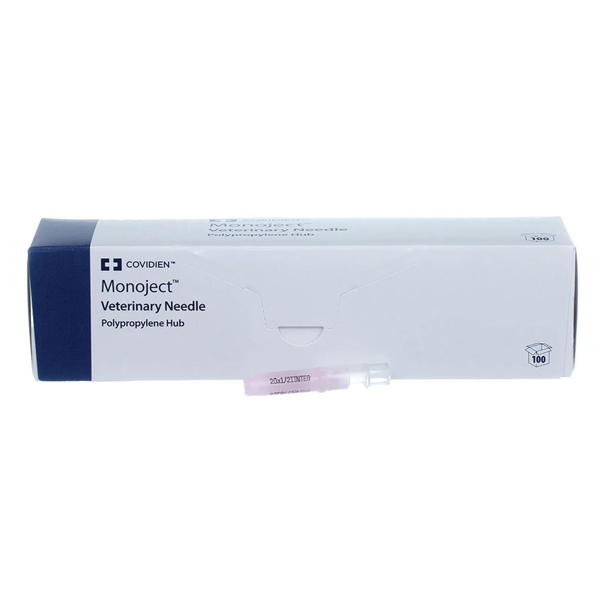 MonoJect™ Needles,"Needle box with single capped needle in front"