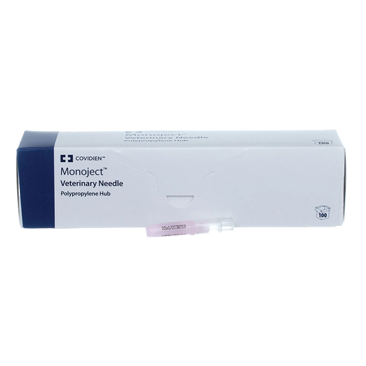 MonoJect™ Needles,"Needle box with single capped needle in front"