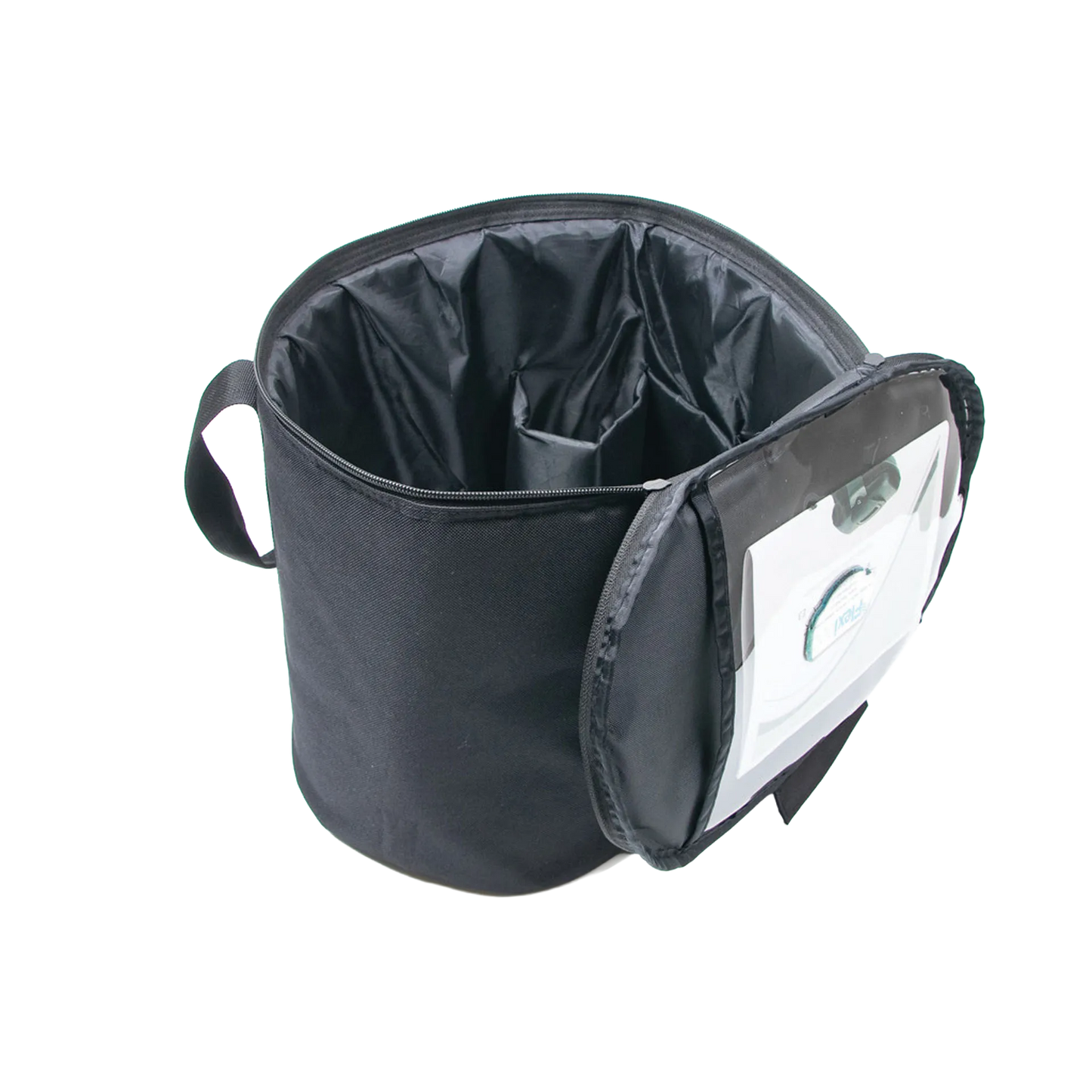 Flexineb® System Storage Case,"Black zippered storage case with open top and inner compartments"
