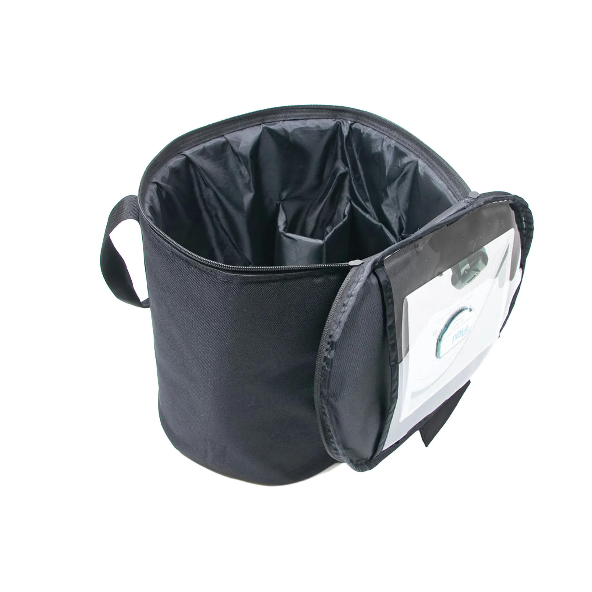 Flexineb® System Storage Case,"Black zippered storage case with open top and inner compartments"
