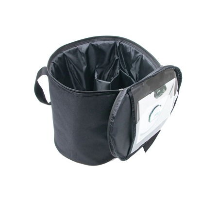 Flexineb® System Storage Case,"Black zippered storage case with open top and inner compartments"