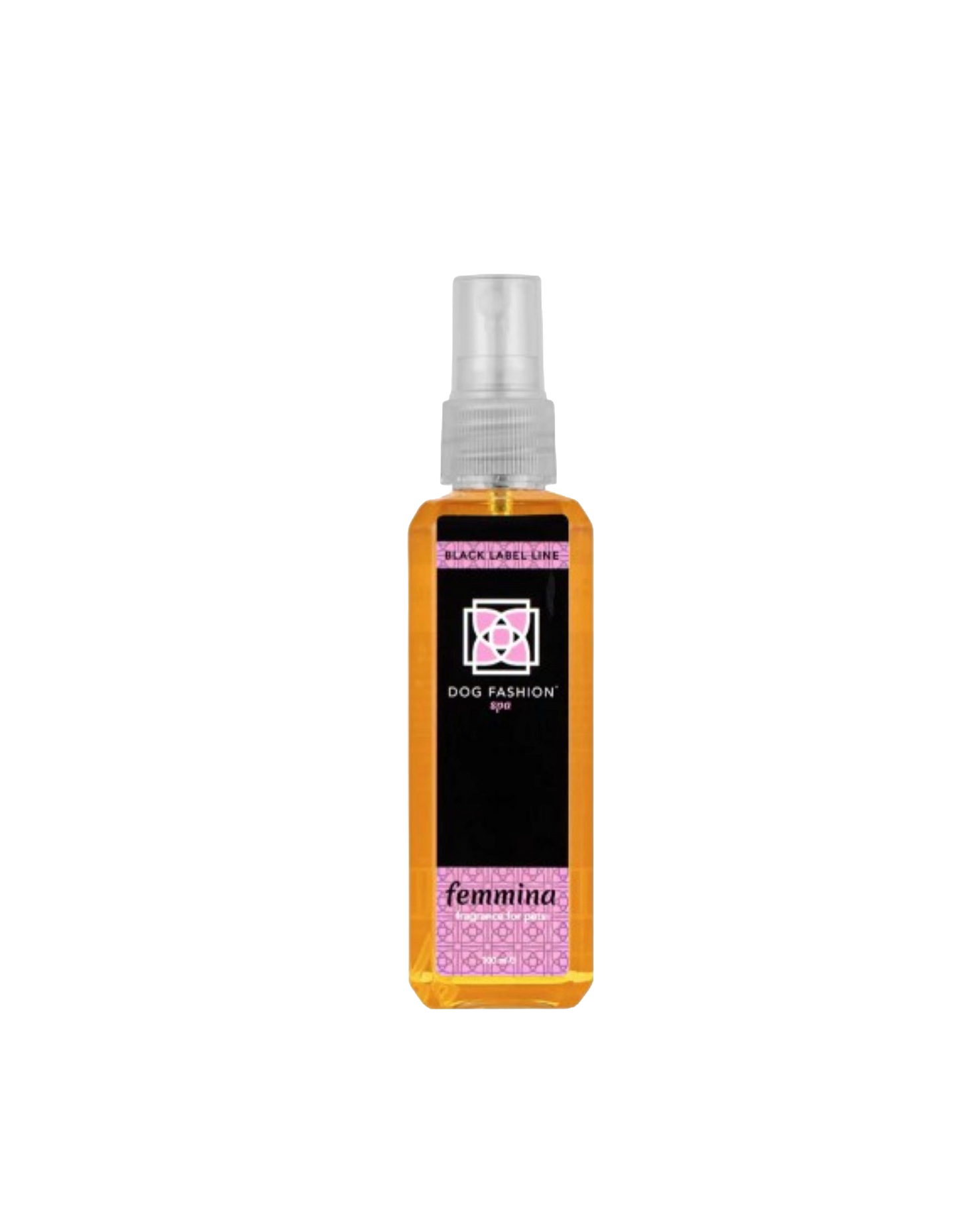 Femmina Fragrance,"Amber spray bottle with clear cap and black label"