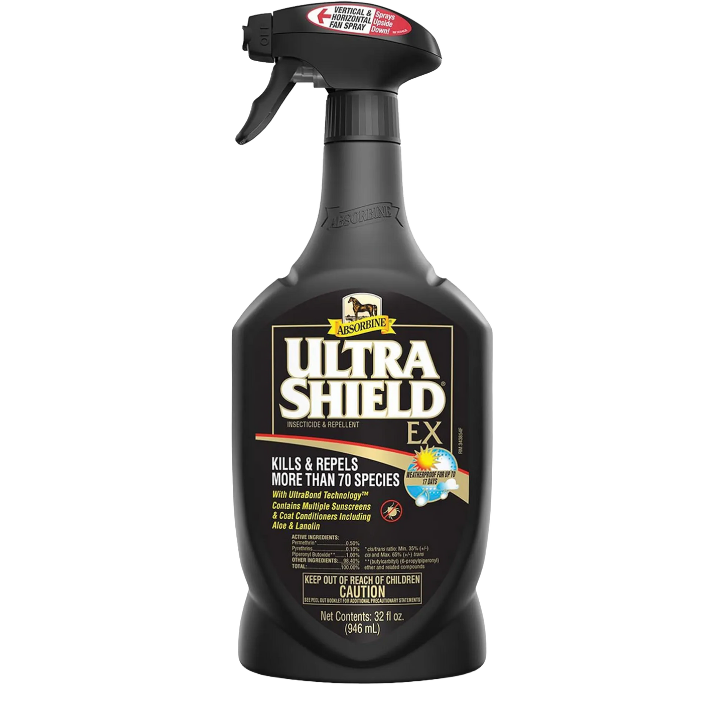 UltraShield® EX Insecticide & Repellent,"Black trigger spray bottle, front view"