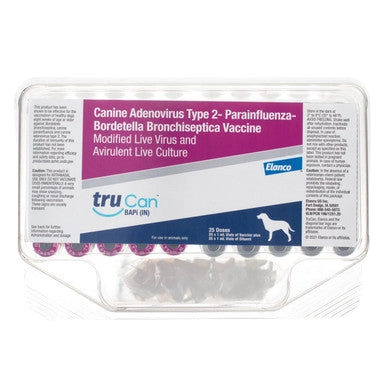 TruCan™ BAPi (BronchiShield III),"Vaccine dose tray with labeled cover and visible vials"