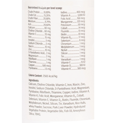 Doc Roy's® Daily Care Extra Canine,"Back label with ingredients and guaranteed analysis panel"