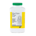 Pet-Tabs® Plus,"White supplement bottle with green cap and yellow label"