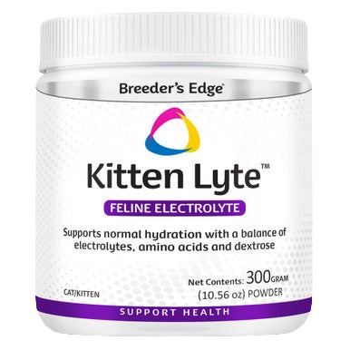Breeder's Edge® Puppy Lyte™ or Kitten Lyte™,"Front view of white plastic jar with screw-top lid"