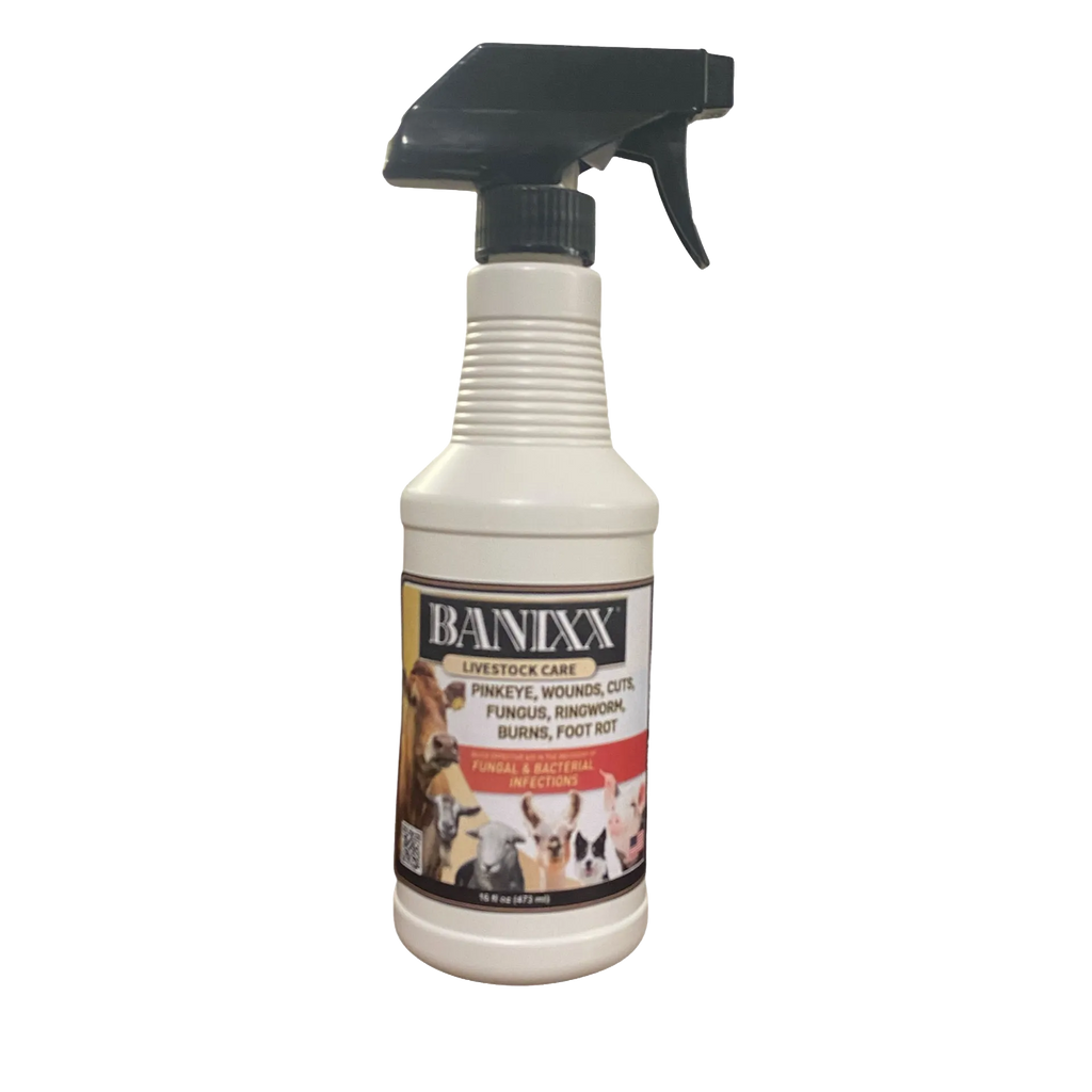Banixx Livestock Care Spray,"White spray bottle with black trigger sprayer"