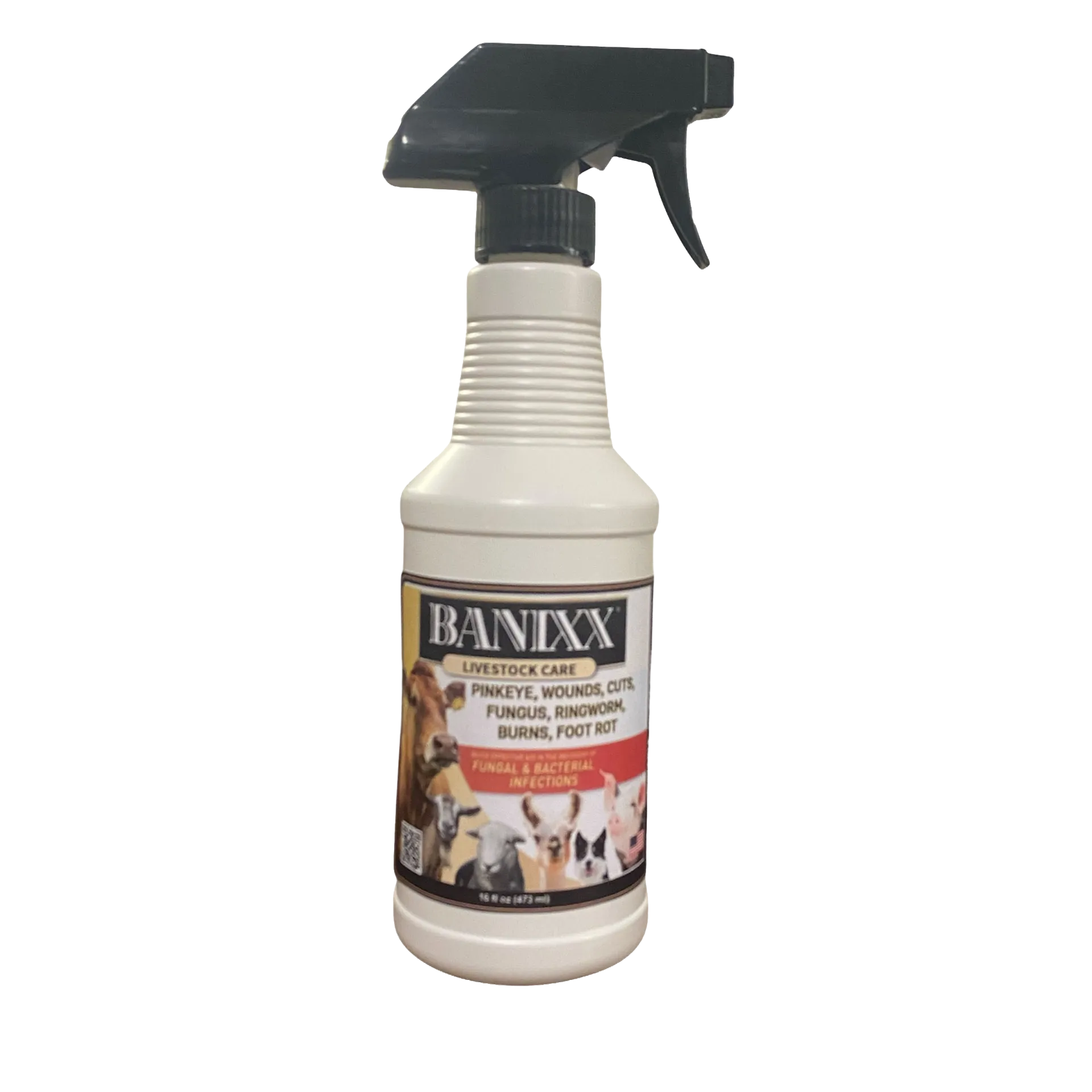Banixx Livestock Care Spray,"White spray bottle with black trigger sprayer"
