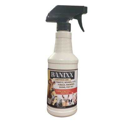 Banixx Livestock Care Spray,"White spray bottle with black trigger sprayer"
