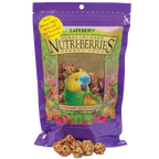 Lafeber Gourmet Sunny Orchard Nutri-Berries,"Purple stand-up pouch with parrot image and berry pieces"