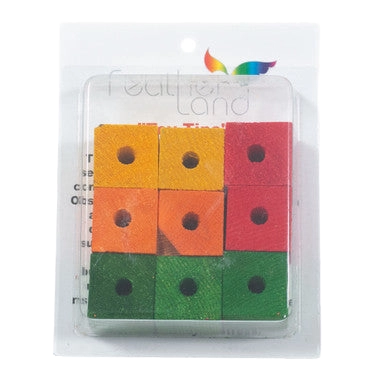 Wood Blocks and Slats,"Nine colored wooden blocks in clear blister tray"