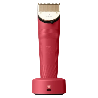Vida Cordless Clipper by Andis,"Red cordless clipper standing upright"