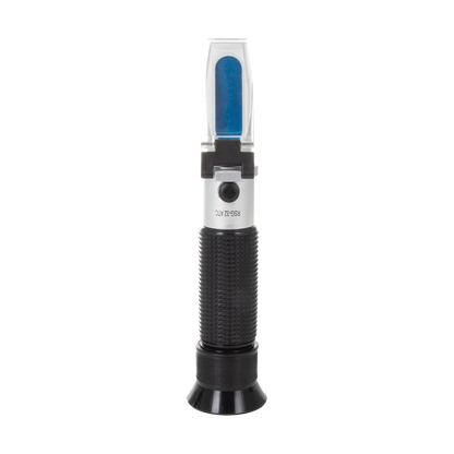 Refractometer,"Handheld refractometer with blue viewing panel"