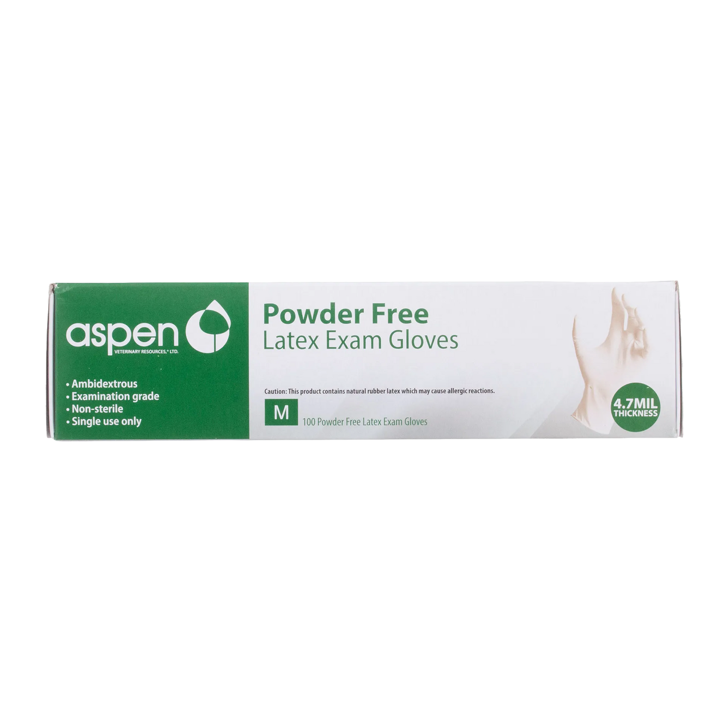 Latex Gloves,"Green and white glove box with glove illustration"