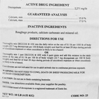 Deccox® CocciGuard 10x, Preventative Only,"Close-up of package back with directions and ingredient panel"