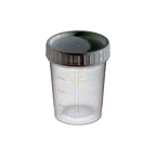Specimen Cup,"Clear specimen cup with black screw-on lid"