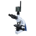 MegaVID WiFi 12MP Camera,"Microscope with mounted camera and vertical antenna"