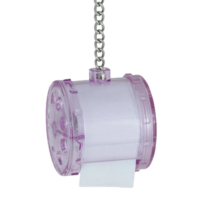 Shred Master,"Purple hanging treat roll dispenser with chain"