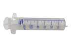 Semen Safe All Plastic Sterile Syringes Luer Slip Tip,"Clear syringe with blue measurement markings"
