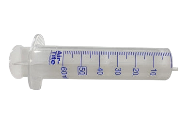 Semen Safe All Plastic Sterile Syringes Luer Slip Tip,"Clear syringe with blue measurement markings"