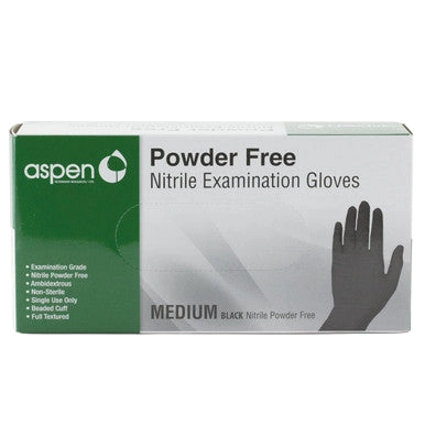 Aspen Black Nitrile Gloves,"Glove box with black glove illustration"