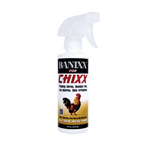 Banixx® for Chixx,"White spray bottle with trigger nozzle and rooster label"