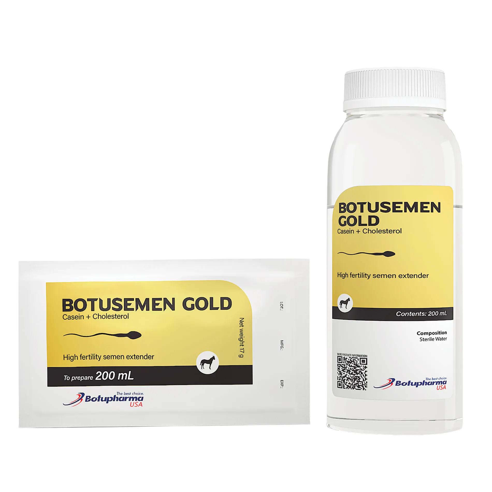 BotuSemen Gold,"Bottle and foil pouch with yellow labels"