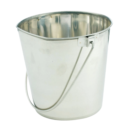 Flat-sided Pails without Hooks,"Metal pail with flat sides and wire handle"