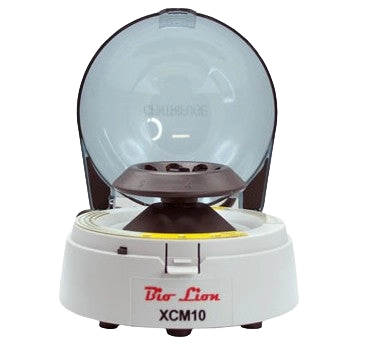 Multi-Speed Mini Centrifuge,"Open mini centrifuge with clear raised lid"
