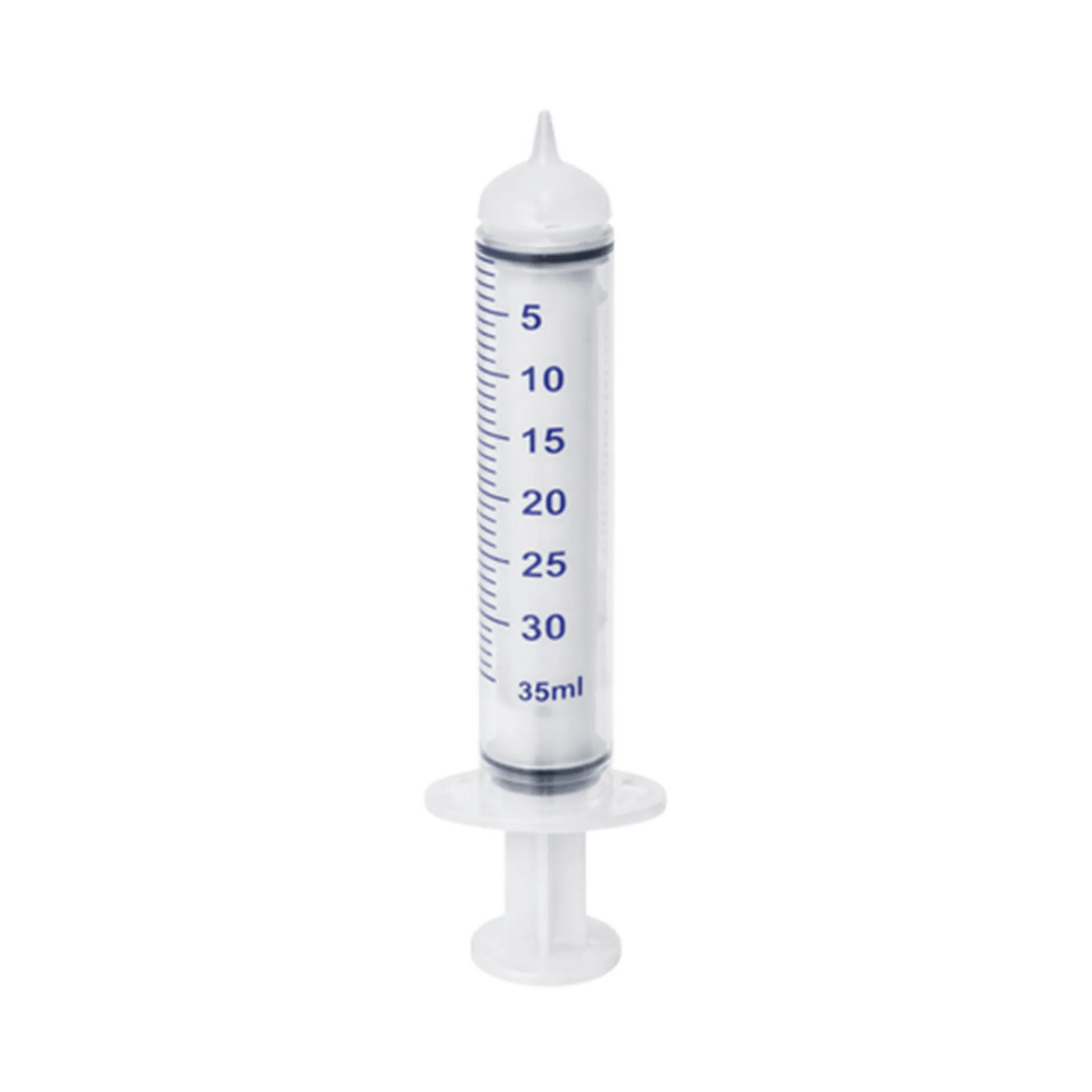 Puppywamer Latchons Syringe Nipple Feeders,"Clear feeding syringe with nipple tip and blue measurement markings"