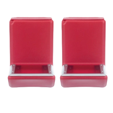 Kane Kennel Feeder,"Pair of red feeder units, front view"