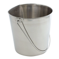 Flat-sided Pails without Hooks,"Open metal pail with wire handle"