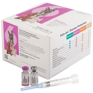 Solo-Jec® 6 Single Dose,"Box with two vials and a syringe in front"