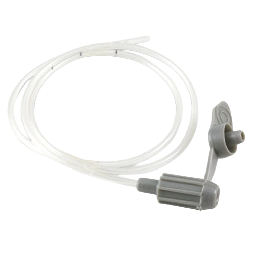 Nasogastric Tube,"Coiled clear tube with gray connector and cap"