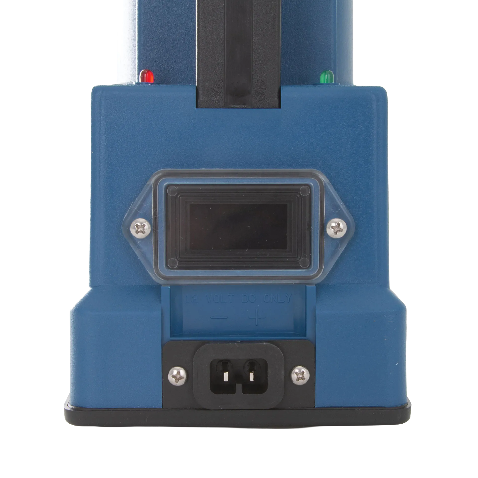 Digital Cito Thaw,"Rear view of blue unit with power inlet and display panel"