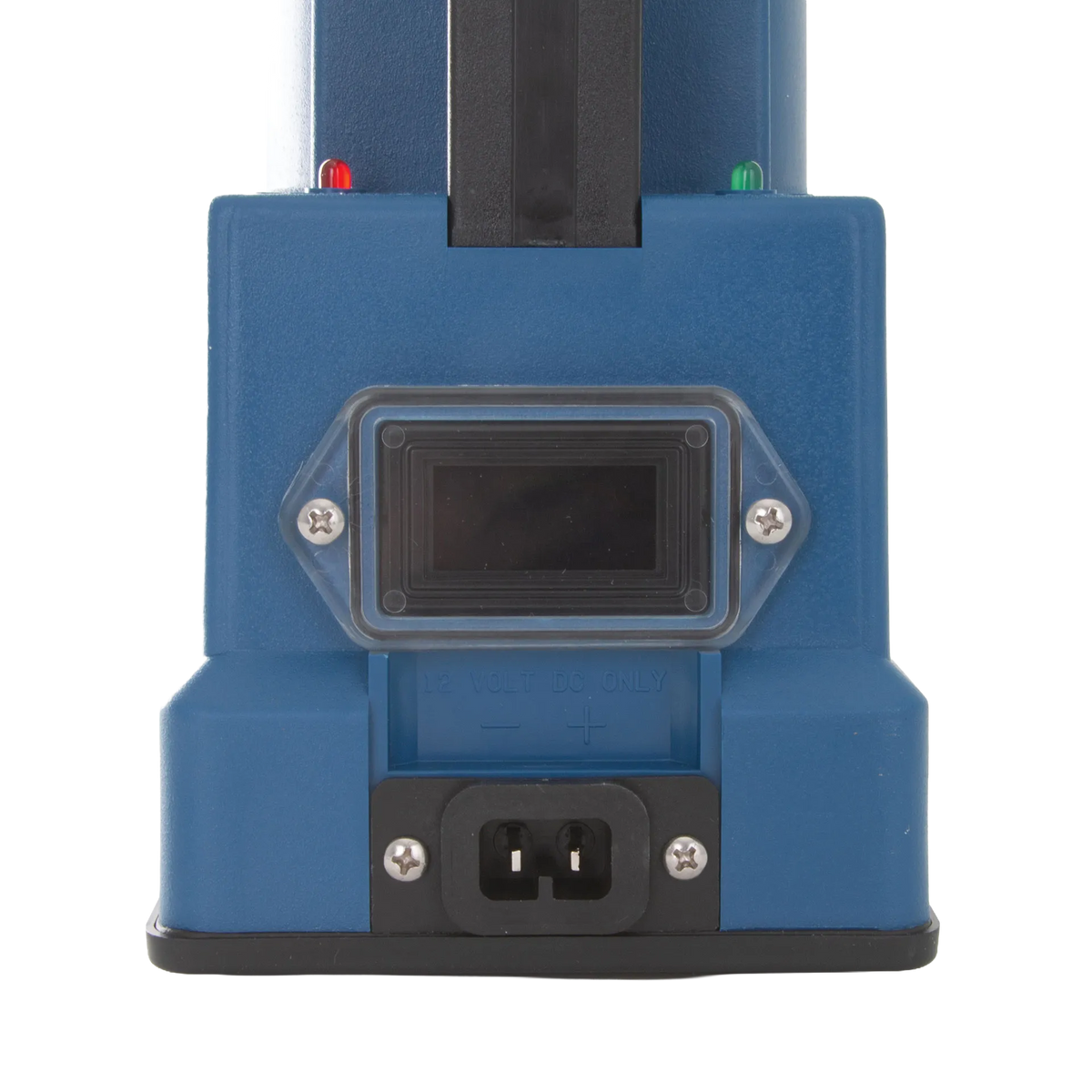 Digital Cito Thaw,"Rear view of blue unit with power inlet and display panel"
