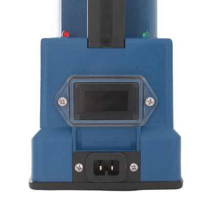 Digital Cito Thaw,"Rear view of blue unit with power inlet and display panel"