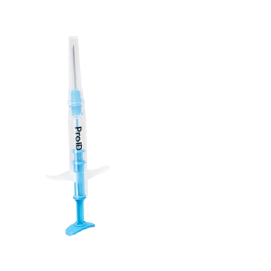 ProID® ISO Microchips,"Clear applicator tube with blue handle and cap"