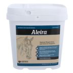 Aleira®,"White plastic tub with hinged lid and horse label"